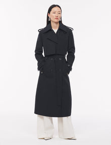 Women | Double Face Convertible Trench | Black x Ivory