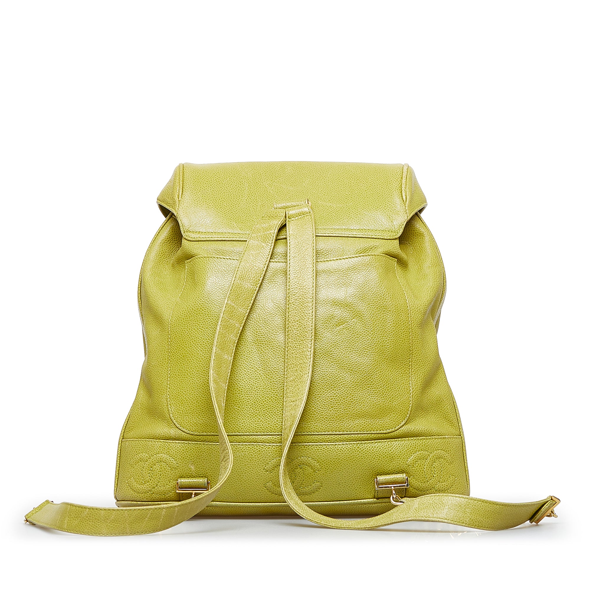 Chanel Pre-Owned Caviar Triple CC Backpack | Women | Green x Light Green