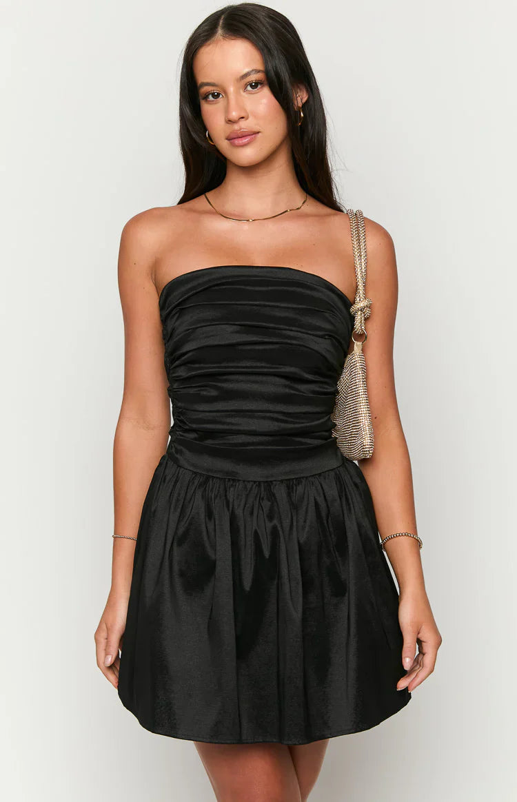 Call On Me Strapless Mini Dress | Black