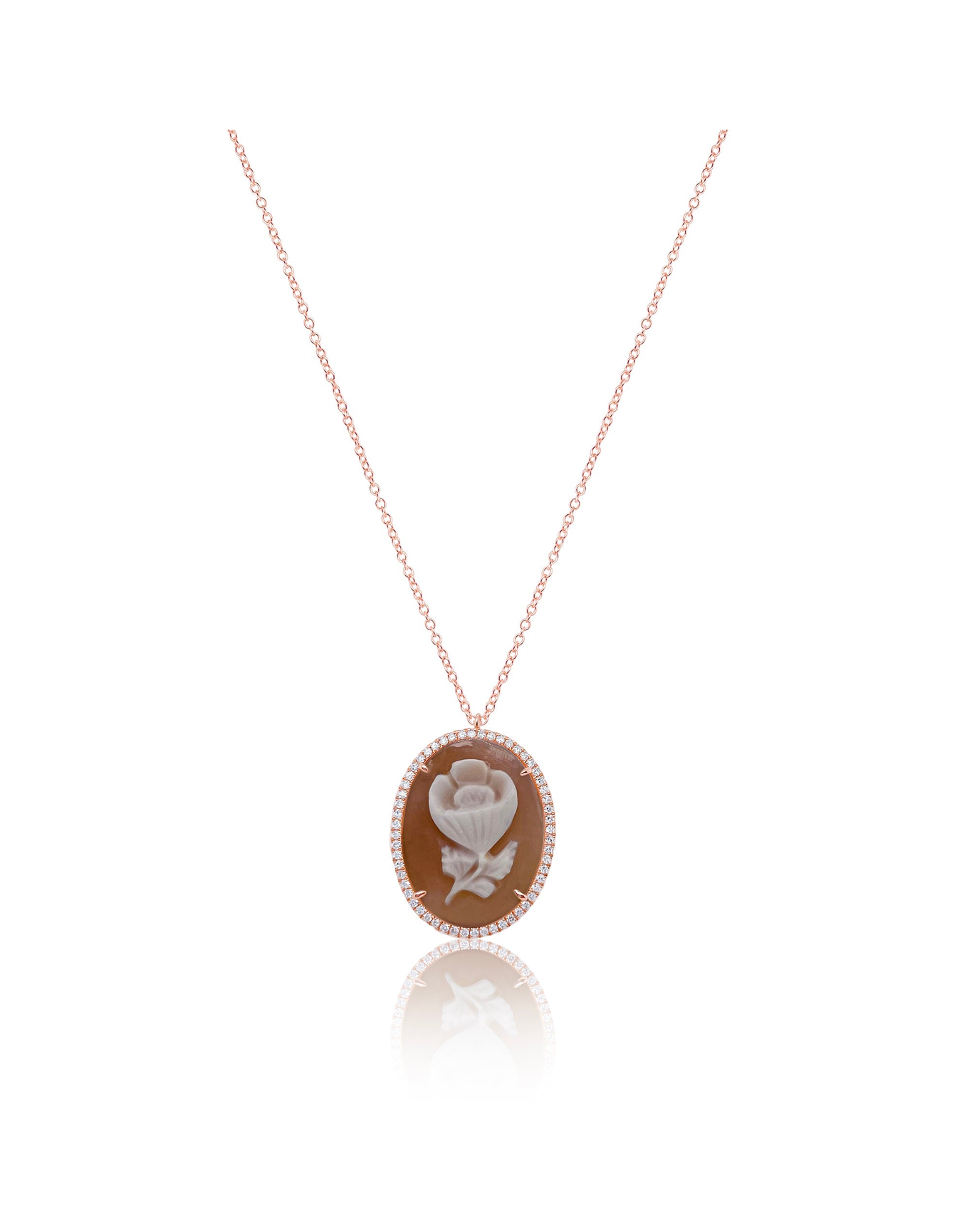 Cameo Shell Necklace | 14kt Rose Gold