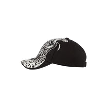 Cap With Snake Leopard Embroidery | Women | Black