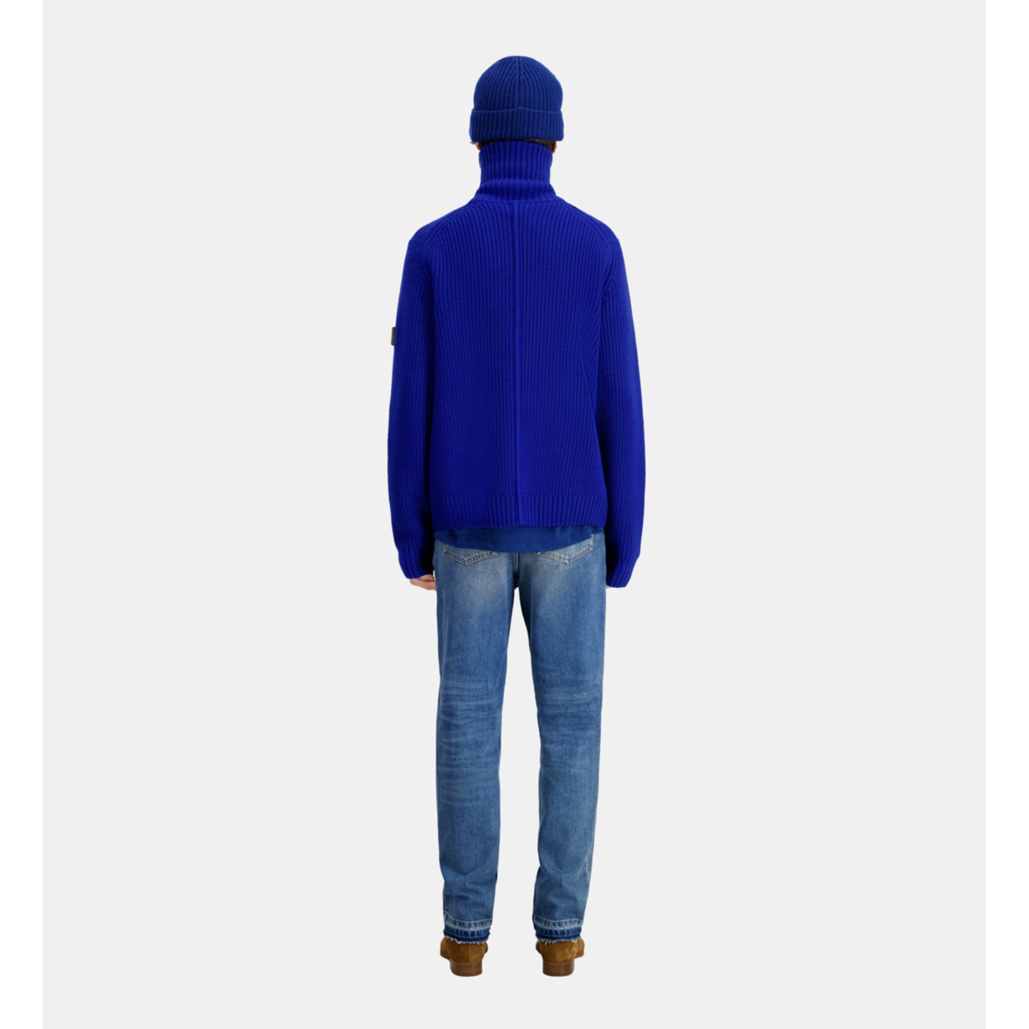 Cardigan With Zipper | Men | Electric Blue