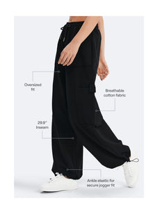 Casual Drawstring Waist Sweatpants | Black