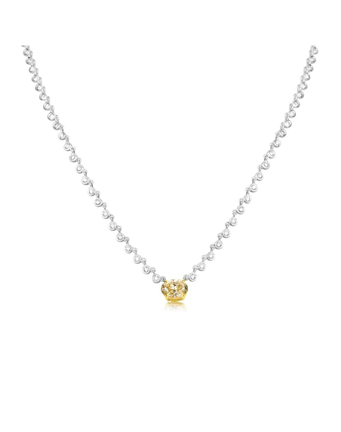 Champagne Diamond Necklace | White Gold (V1)