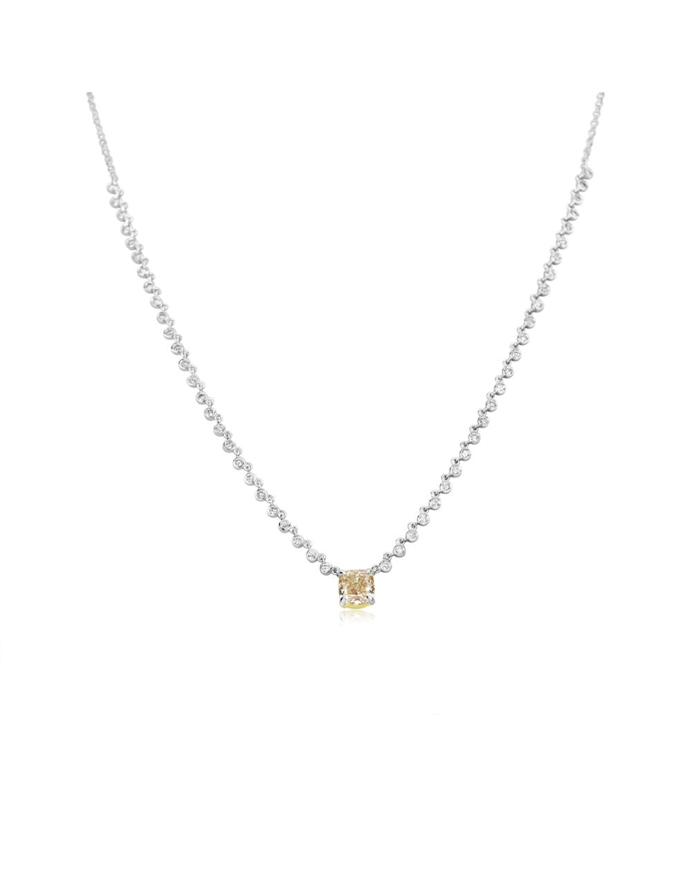 Champagne Diamond Necklace | White Gold (V2)