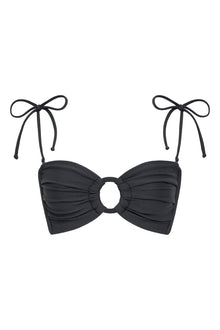 Tori Ties Bandeau Bikini Top | Charcoal
