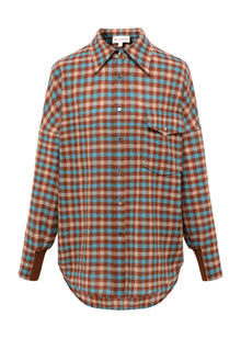 Checked Shirt | Turquoise/Brown