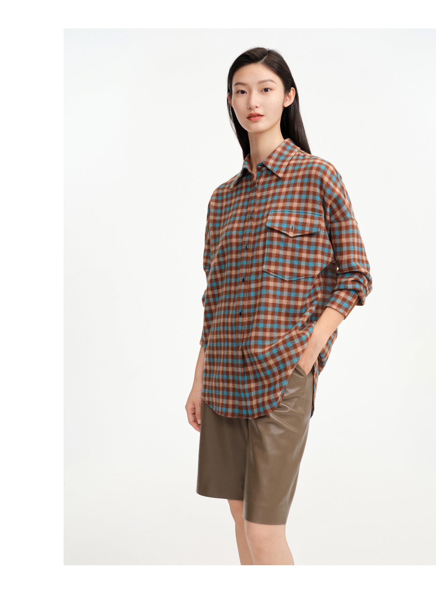 Checked Shirt | Turquoise/Brown