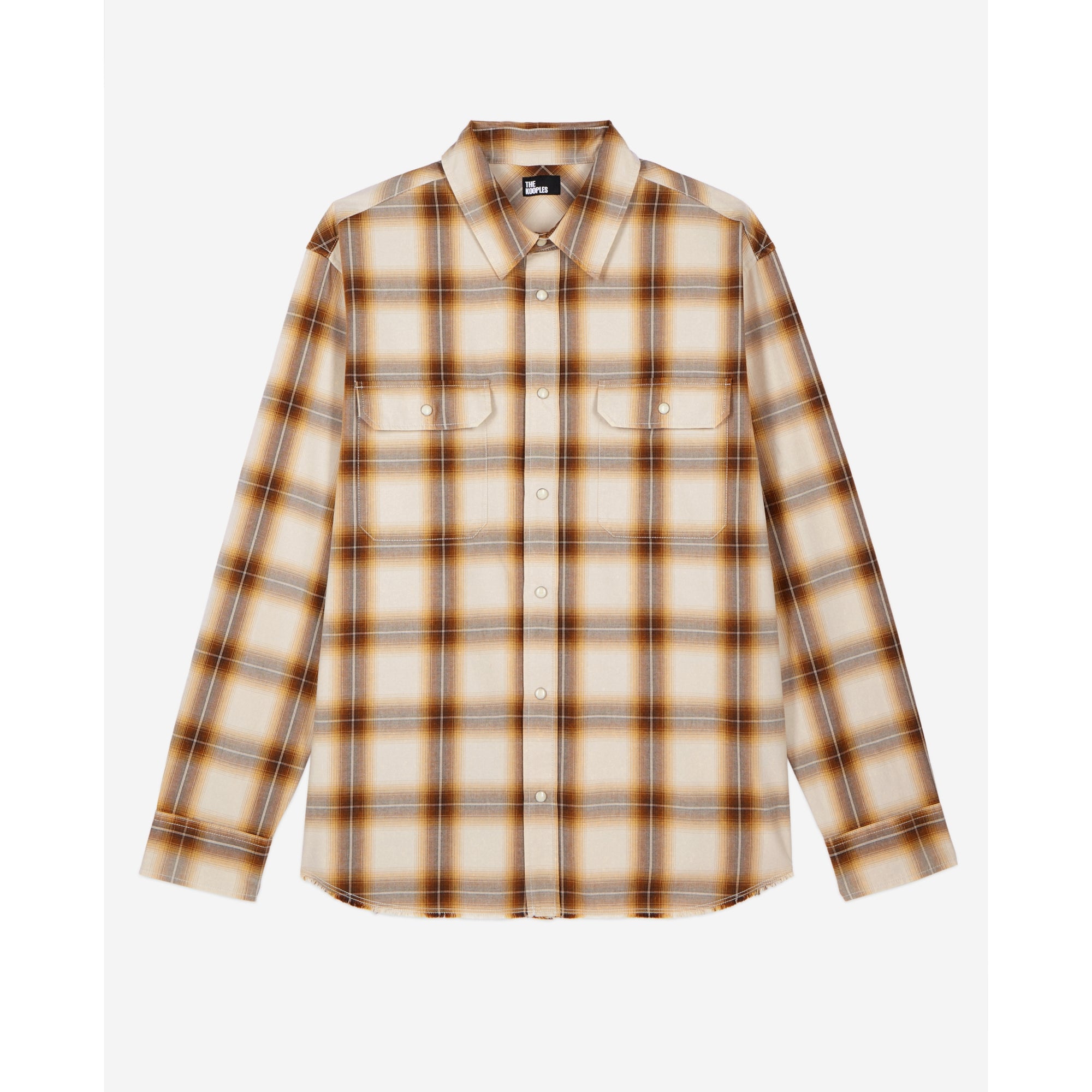 Checked Shirt | Men | Brown x Beige