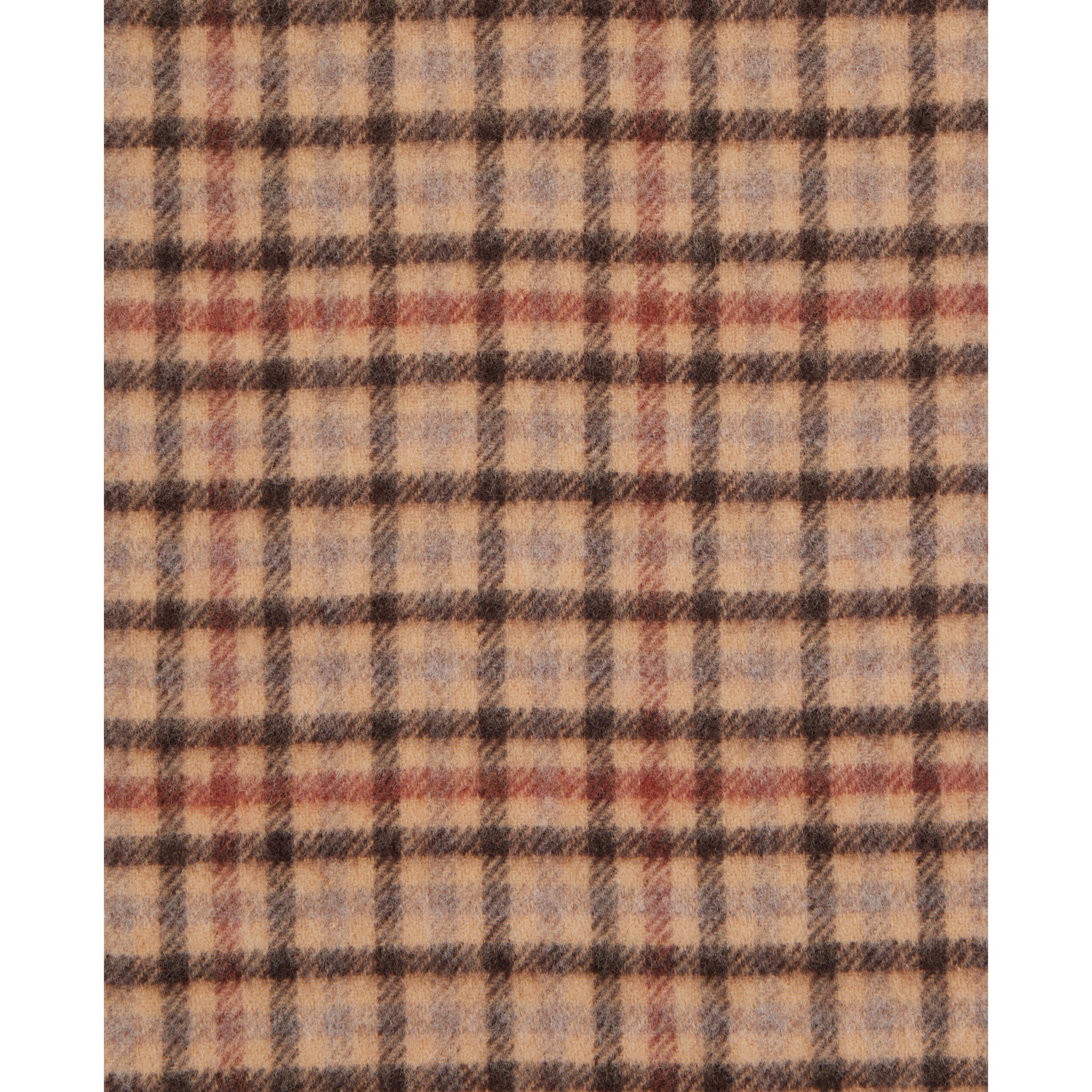 Checked Wool Scarf | Women | Beige x Brown x Black