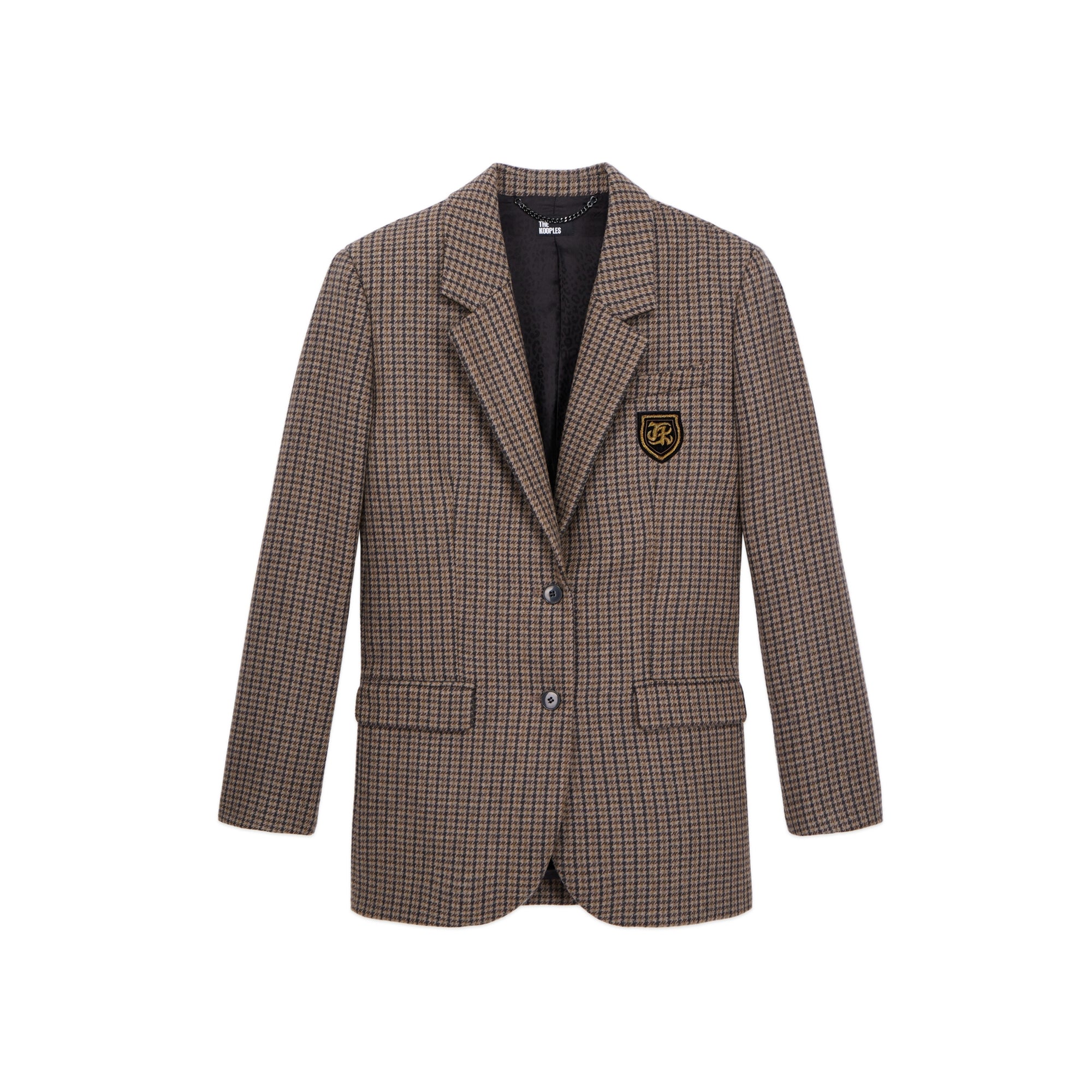 Checkered Blazer | Women | Beige x Brown