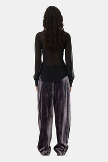 Chiffon Ruffle Shirt | Black