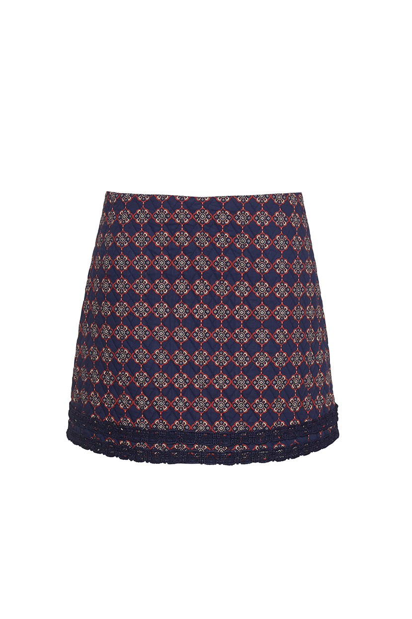 Chrissy Skirt | Evening Daisy Geo Medallion