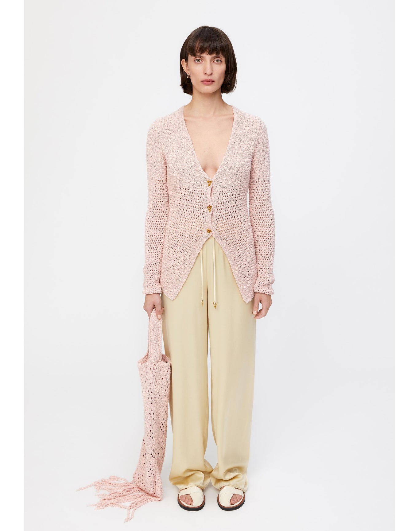 Cielo | Drawstring Satin Pants | Champagne
