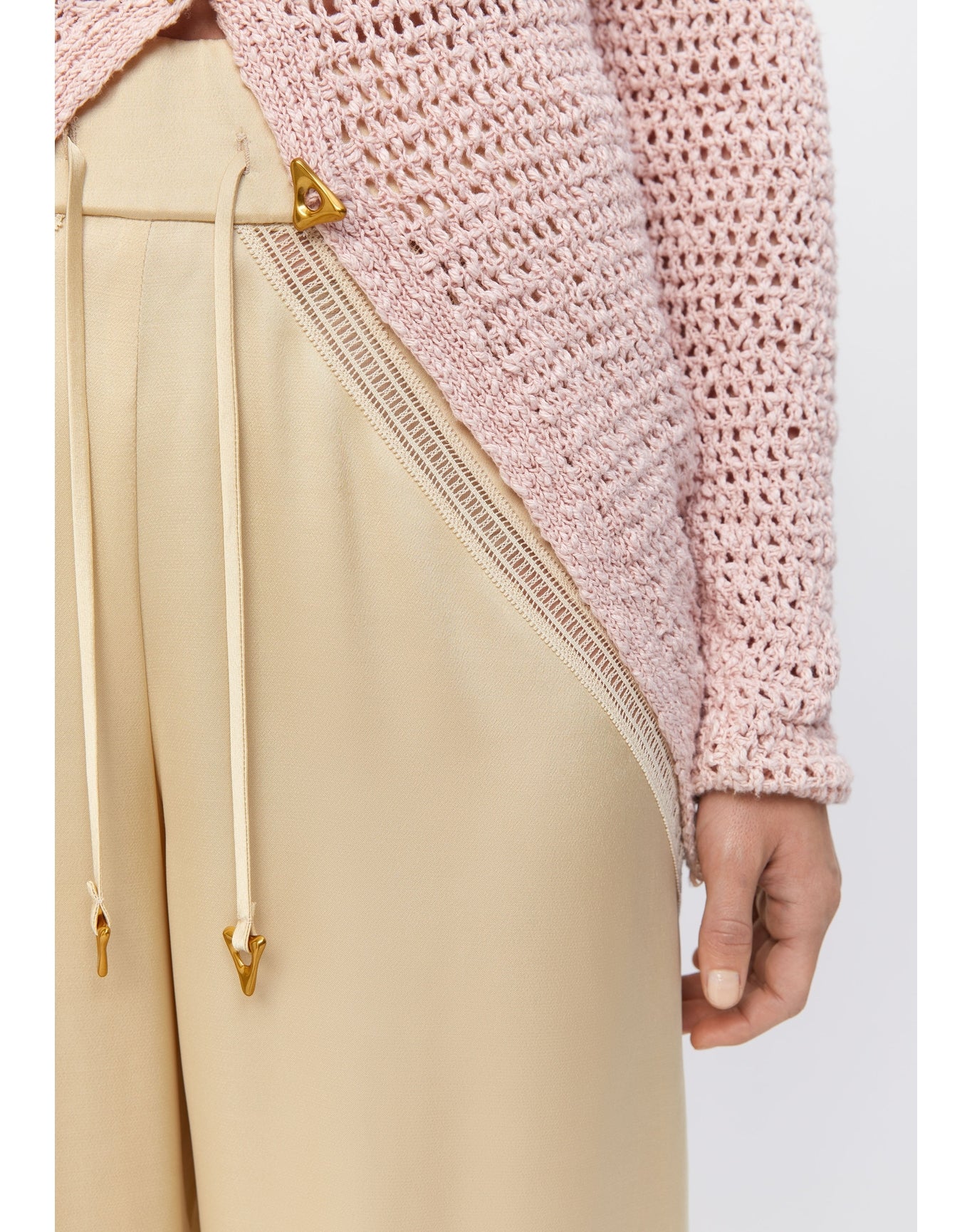 Cielo | Drawstring Satin Pants | Champagne