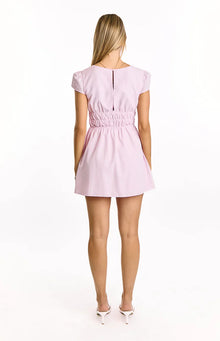 Clairo Cap Sleeve Mini dress | Light Pink Stripe