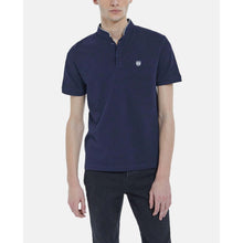 Classic Polo With Officer Collar | Men | Navy x Grey