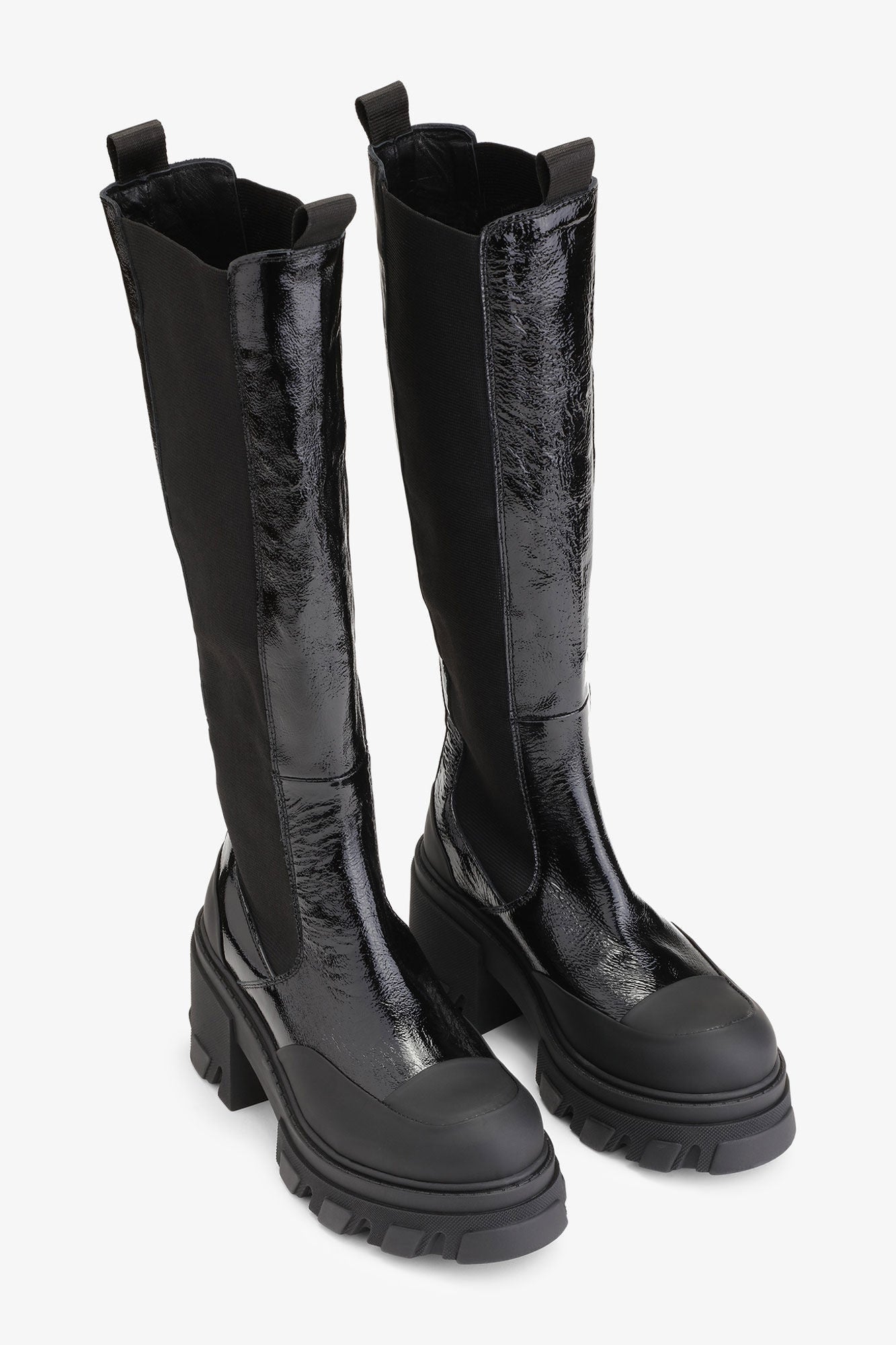 Cleated Heeled Chelsea Boots | Black