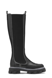 Cleated High Chelsea Boots | Black (V1)