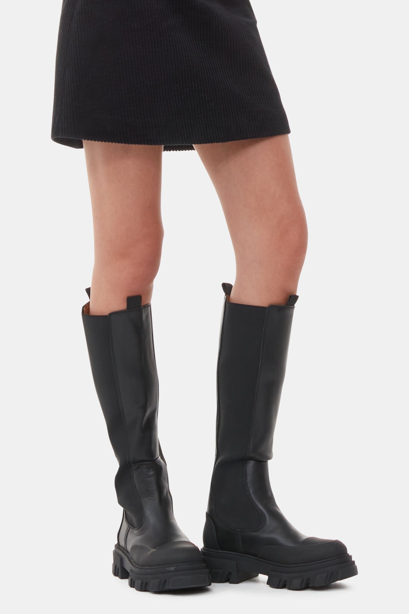 Cleated High Chelsea Boots | Black (V2)