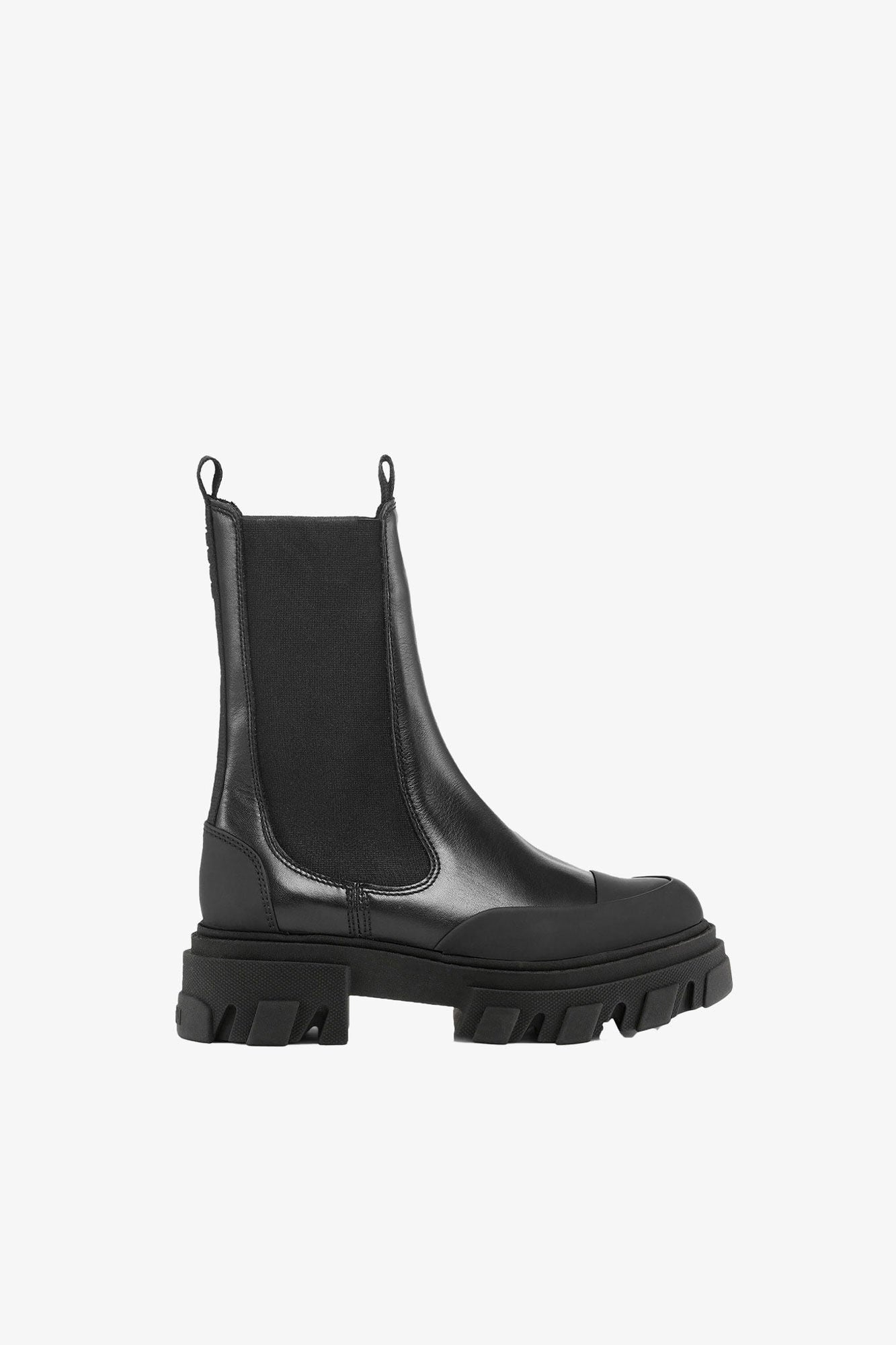 Cleated Mid Chelsea Boots in | Black