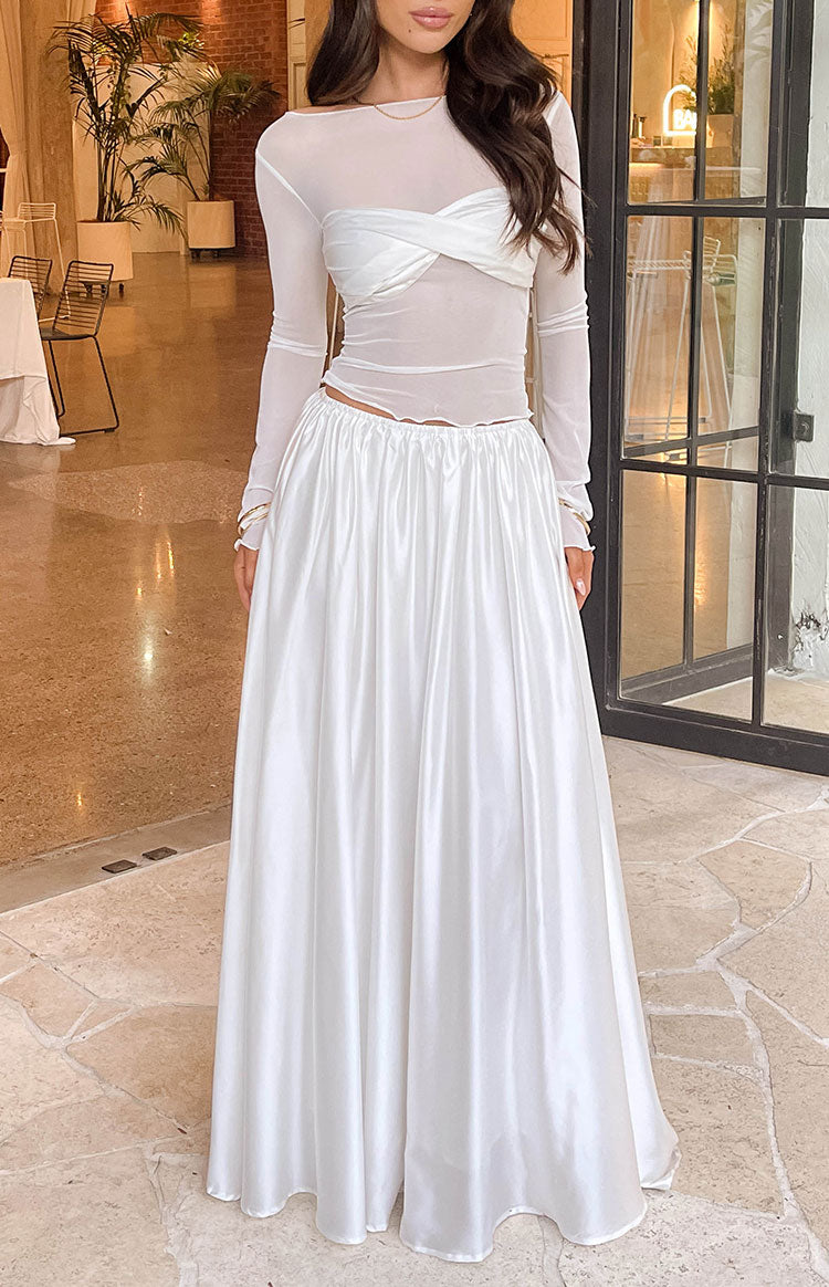 Clementine Maxi Skirt | White