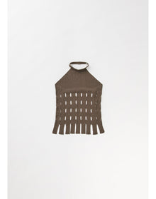Clover | Backless Fringe Top | Bronze