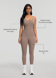 Contrology Crossback Bodysuit | Cocoa
