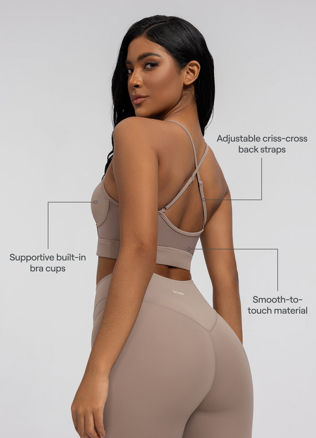 Seamless Crossback Bra | Cocoa