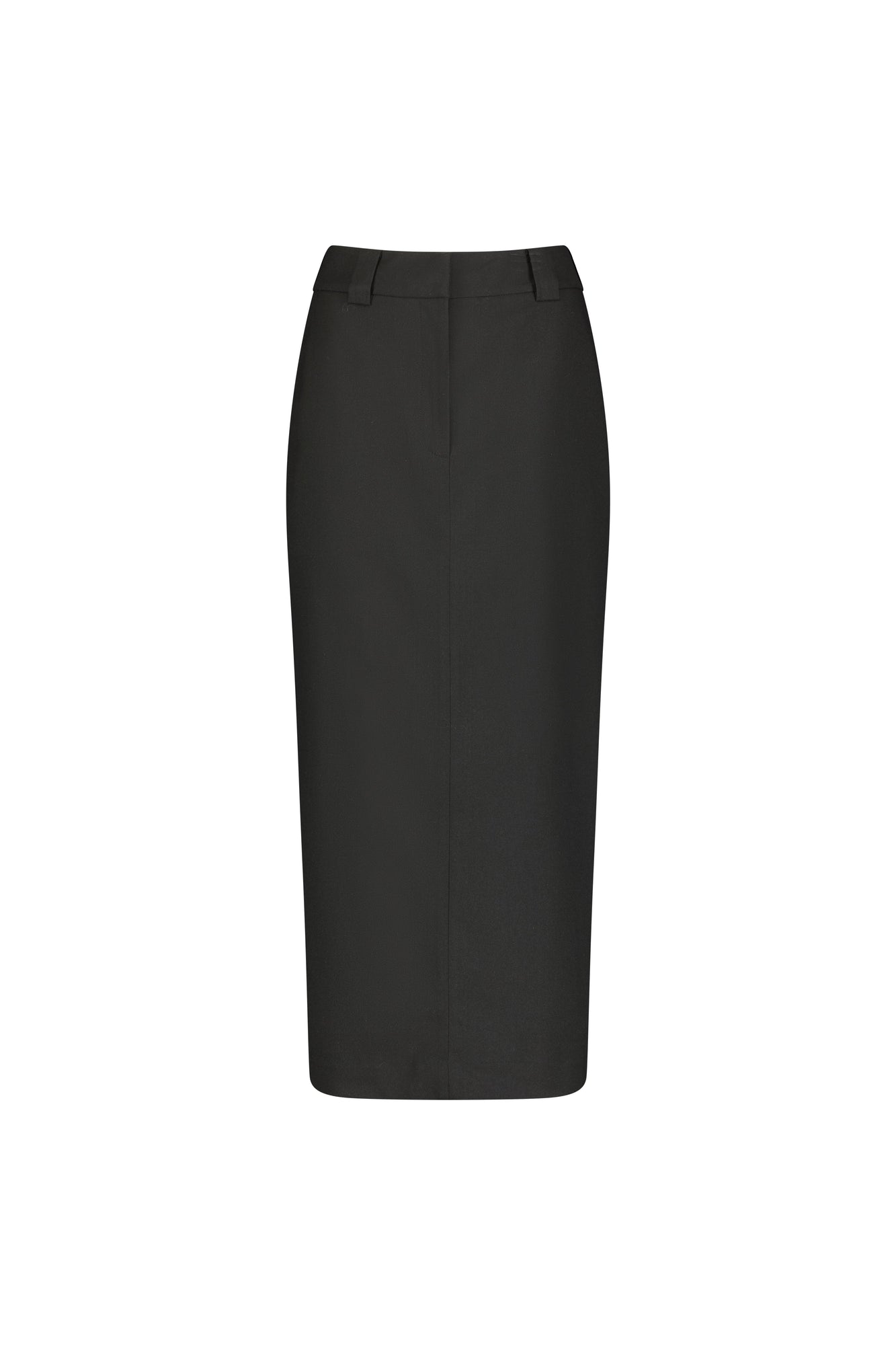 Black Twill Column Maxi Skirt | Black