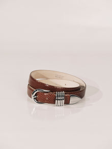 Hollyhock Belt | Brown Reptile & Silver
