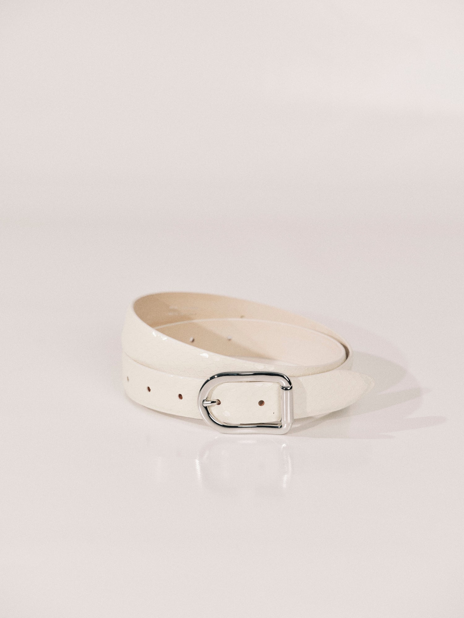 Mija Belt | Ivory Reptile & Silver