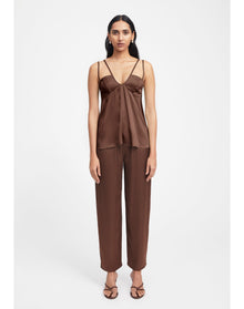Cornel | Satin Cami Top | Chocolate