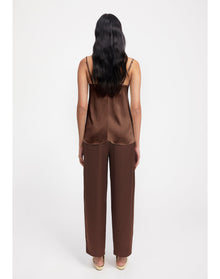 Cornel | Satin Cami Top | Chocolate