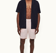 Cornell Linen Tailored Fit Washed Linen Drawcord Shorts | Rose
