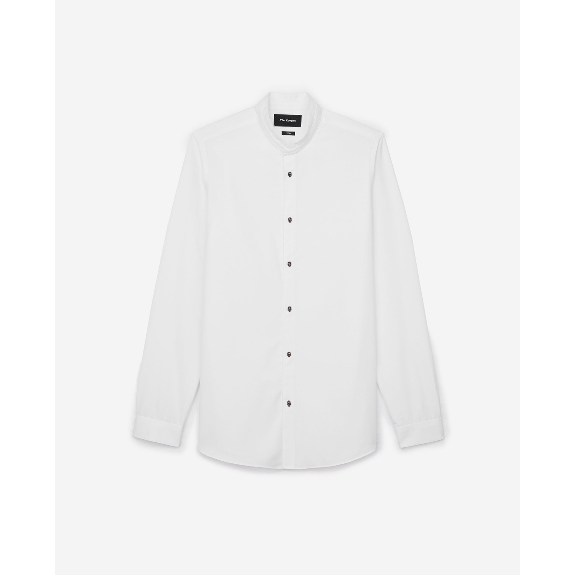 Cotton Faille Shirt With Officer Collar | Men | White