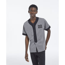 Cotton Jersey Baseball Shirt | Men | Middle Grey Melange