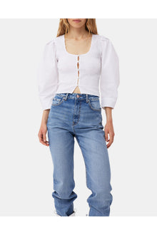Cotton Poplin Smock Blouse | Bright White