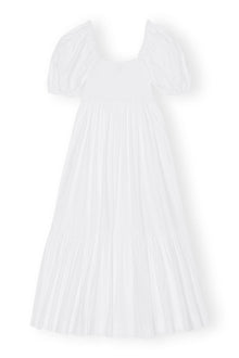 Cotton Poplin Smock Maxi Dress | Bright White