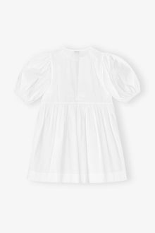 Cotton Poplin Tie String Mini Dress | Bright White