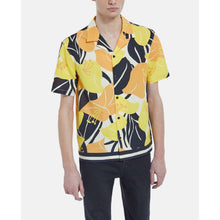 Cotton Shirt With Hibiscus Print | Men | Yellow Black