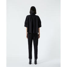 Cotton Shirt With High Neck | Women | Black