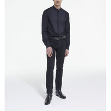 Cotton Shirt With Officer Collar | Men | Black