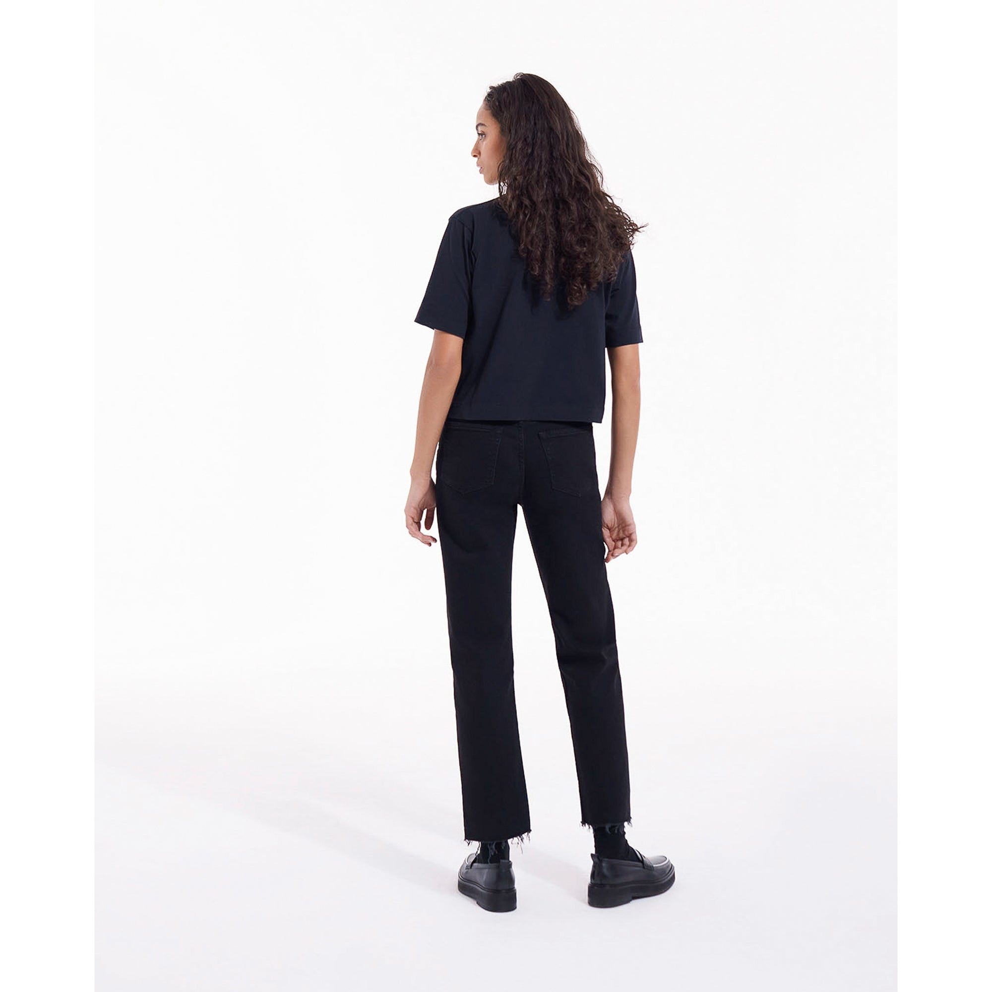 Cotton T-Shirt W/ Matchstick Embroidery | Women | Black