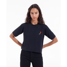 Cotton T-Shirt W/ Matchstick Embroidery | Women | Black