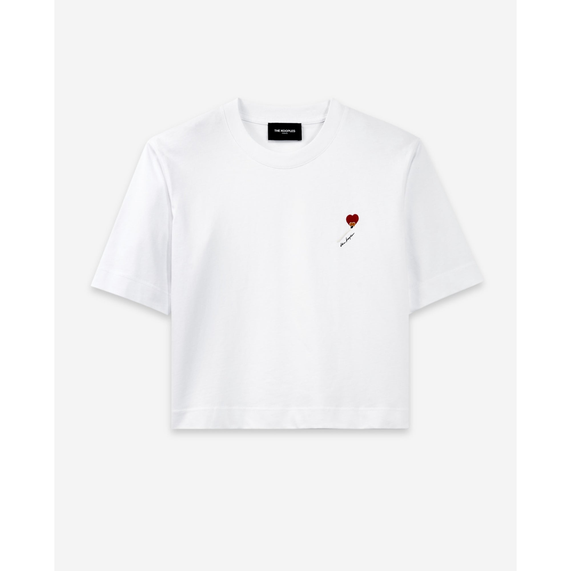 Cotton T-Shirt W/ Matchstick Embroidery | Women | White