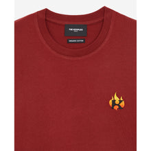 Cotton T-Shirt With Flame Embroidery | Men | Red