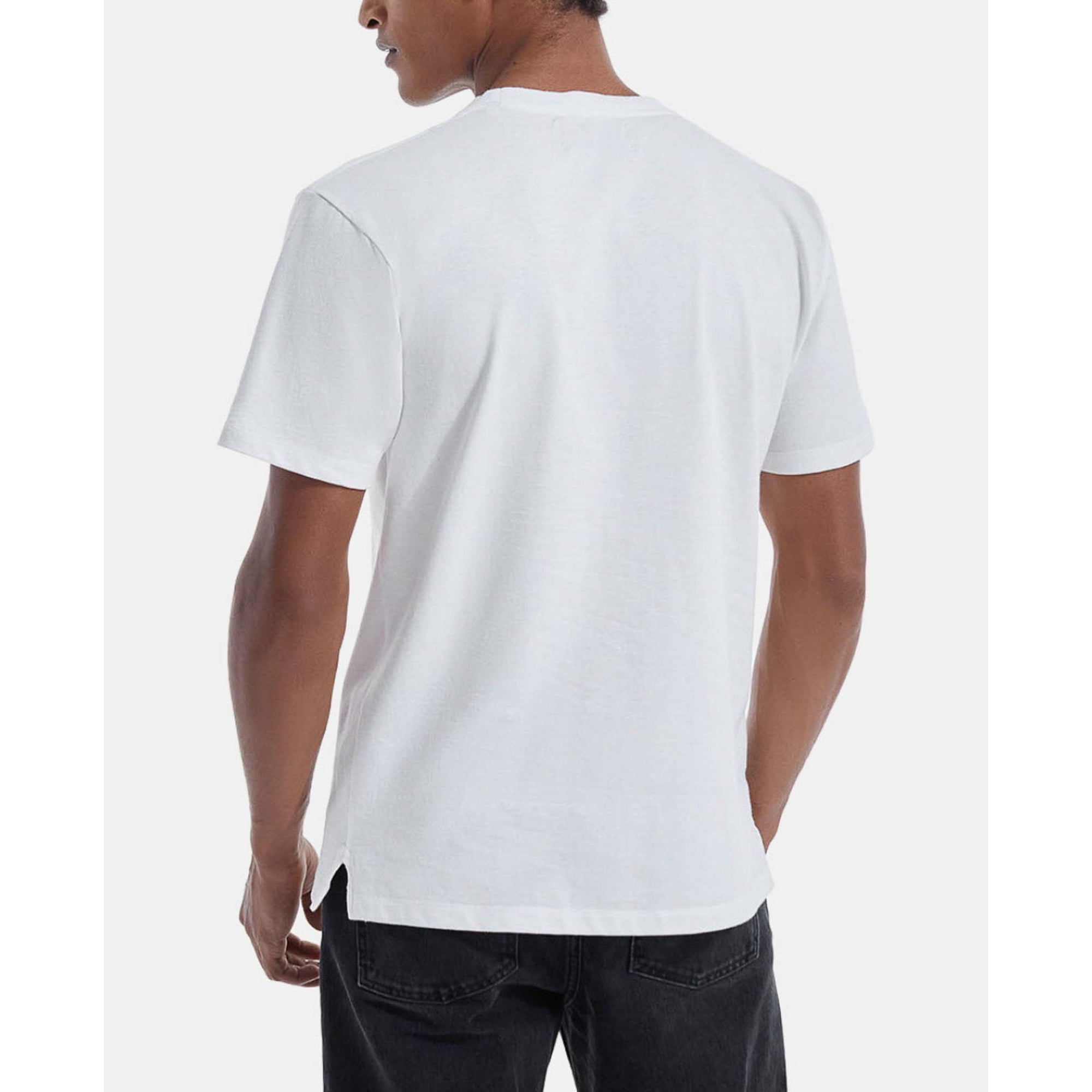 Cotton T-Shirt With Triple Logo | Men | White