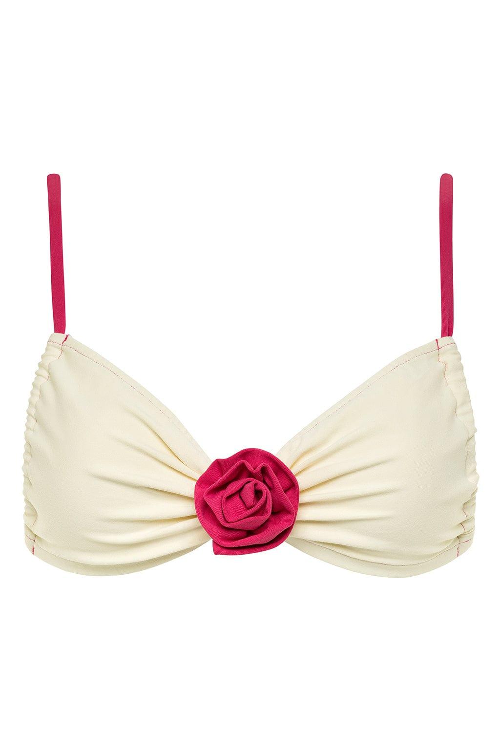 Devin Rosa Bikini Top | Cream Raspberry Binded