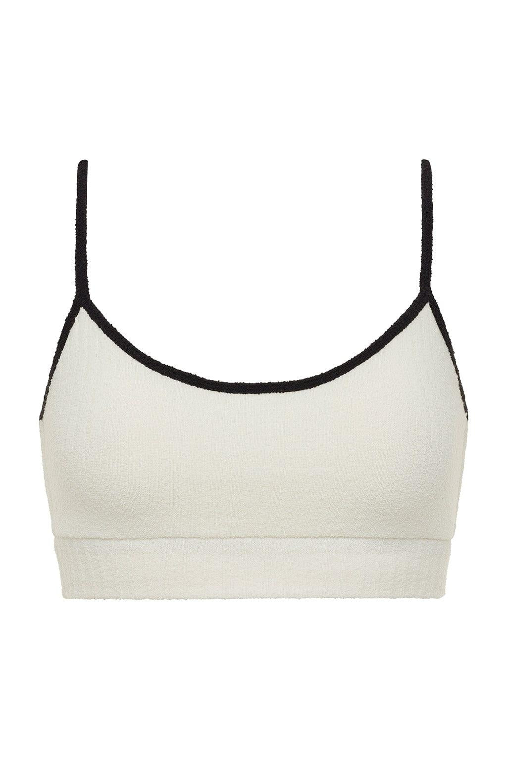 Simple Sport Top | Cream Black Binded Terry Rib